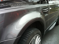Repaired dent in Range Rover